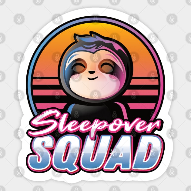 Sleepover Squad Kawaii Sloth Sunset Retro Sticker by PnJ